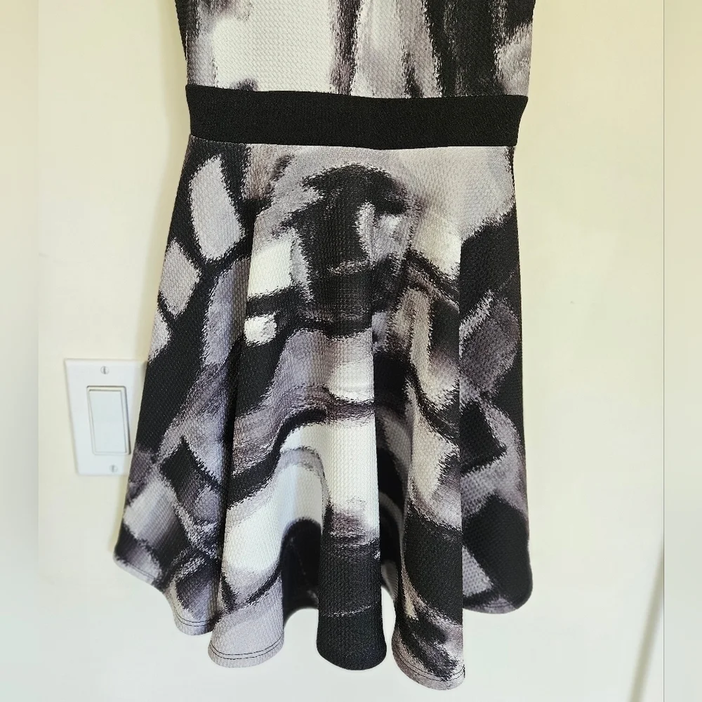 By Debra Black and White Halter Style Dress